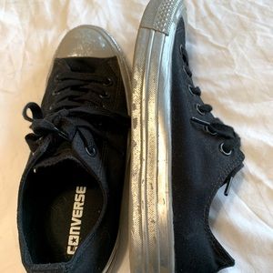 Distressed black and silver Converse